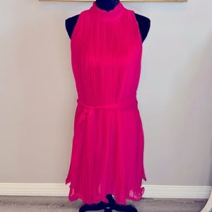Jones New York Hot Pink Barbie Dress Pleated Ruffles ERAS TOUR Taylor Swift